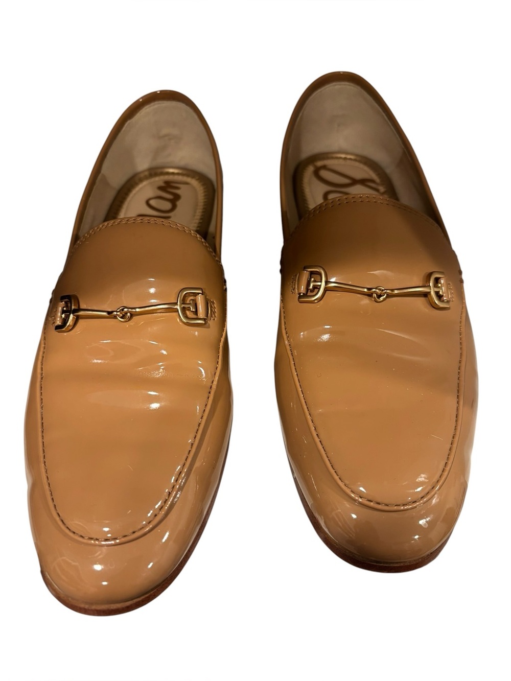 Sam Edelman Women’s Patent Leather Beige Loafers Size 7